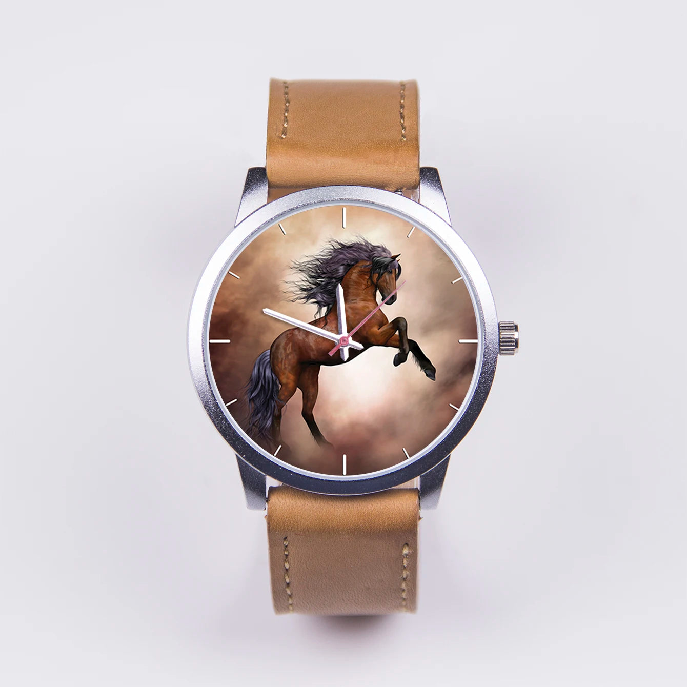 Fashion Trend Quartz Watches for Men Watch Unique Creativity Stallion Men's Stylish Watches Silver Horse Choice