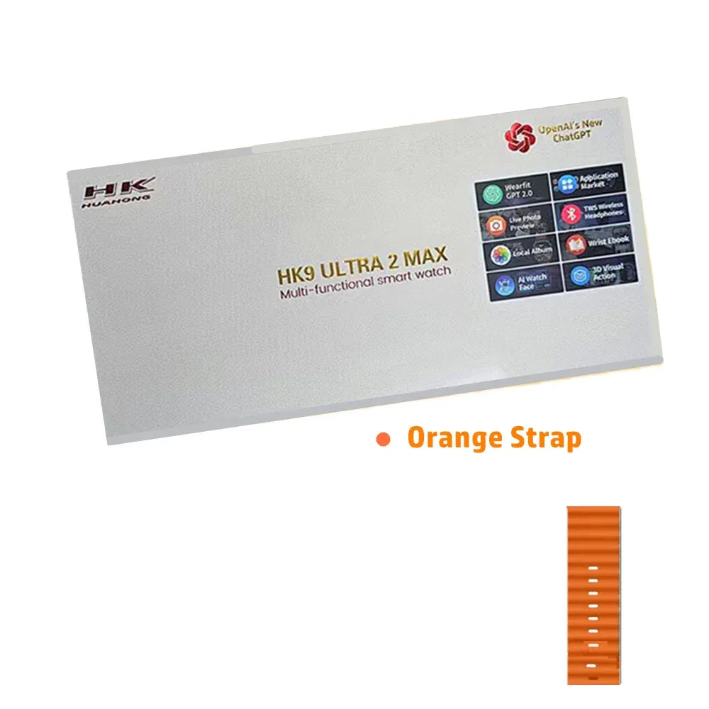 HK9 Ultra 2 MAX Gen4 AMOLED Screen Smart Watch 2GB ROM ChatGPT Local Music Album E-Book Connect TWS For IOS Android Smartwatch - Wear444