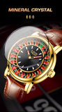 LIGE Quartz Man Watch Fashion Luxury Creative Roulette Game Dial Design Leather Casual Life Waterproof Watches for Men Gifts+Box