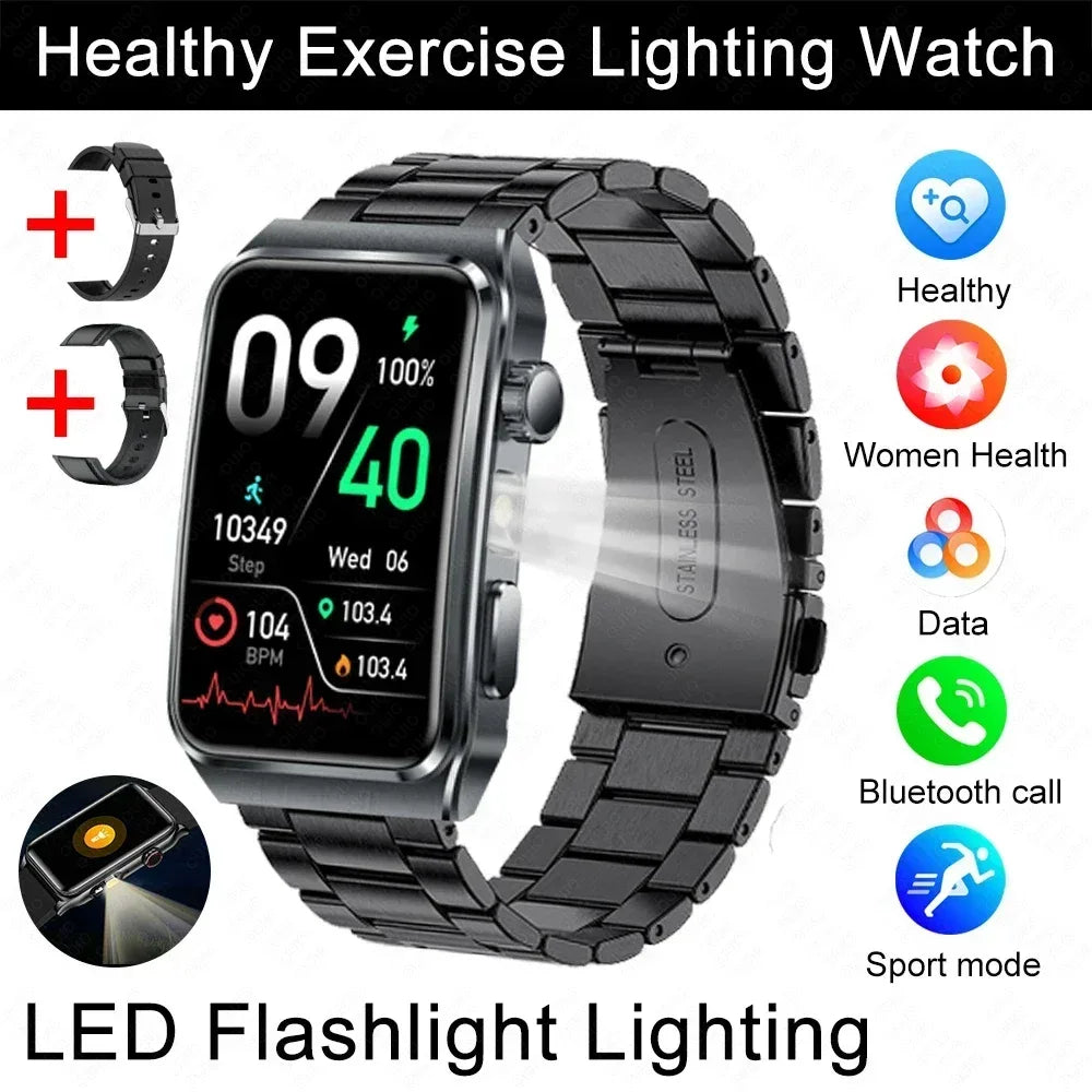 2025 New Nursing Grade ECG+PPG Pulse therapy Smartwatch Men Blood lipid Uric acid Bluetooth call Health Bracelet For Android iOS - Wear444