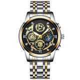 BINBOND B4010 Fashion Casual Quartz Men Watch Stainless Steel Strap Luxury Dial Luminous 30M Waterproof Business Men Wristwatch