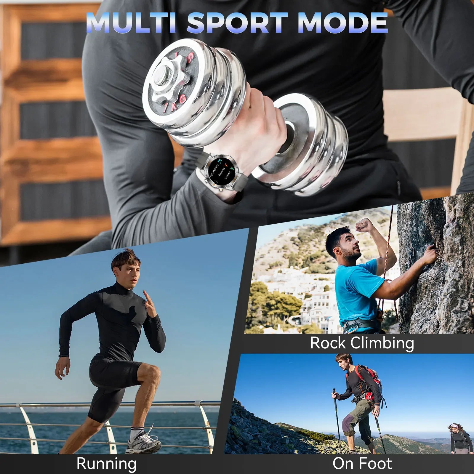 LaNikar New Military Smart Watch for Men1.46"Fitness Tactical Smartwatch with Multiple Sports Modes Heart RateSpO2 Sleep Tracker - Wear444