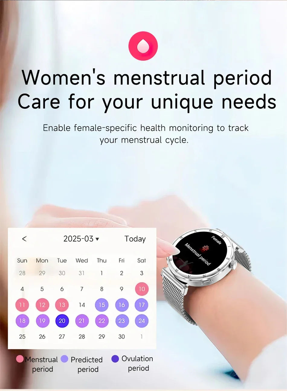 2025 New Fashion Smart Watch Women AMOLED Screen Bluetooth Call Watches Custom Dials Female Health Music Sport Ladies Smartwatch - Wear444