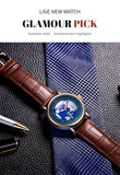 LIGE Quartz Man Watch Leather Fashion Luxury Watch for Men Military Casual Sports Outdoor Waterproof Wristwatch Reloj Hombre New