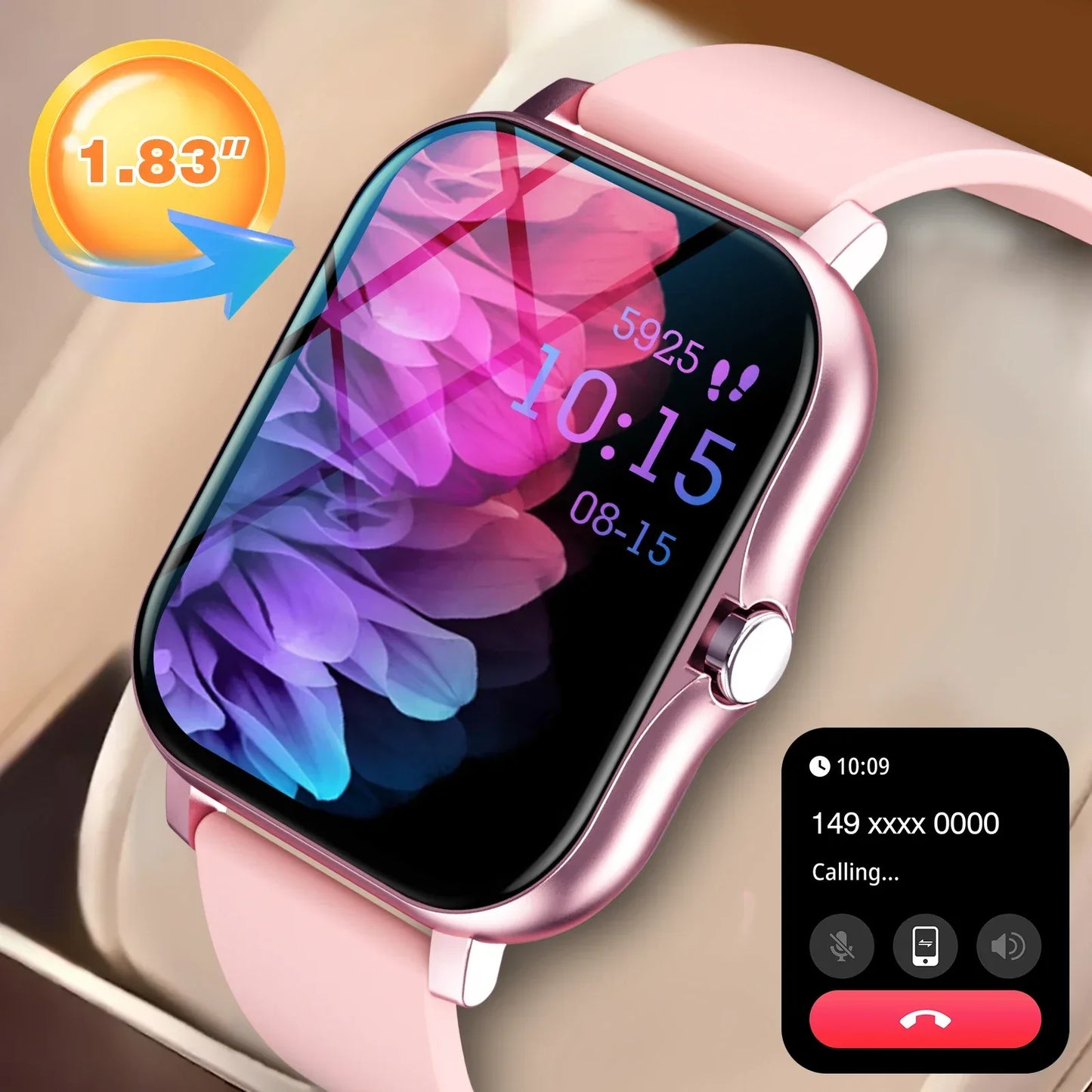 Smartwatch, phone answering/calling, multi-sport mode, message reminder view, suitable for men/women - Wear444