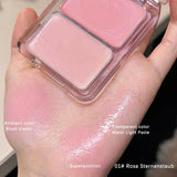Two-color jelly glow blush, milk peach pink apricot red gem rouge Korean makeup, cream texture, low saturation brightening