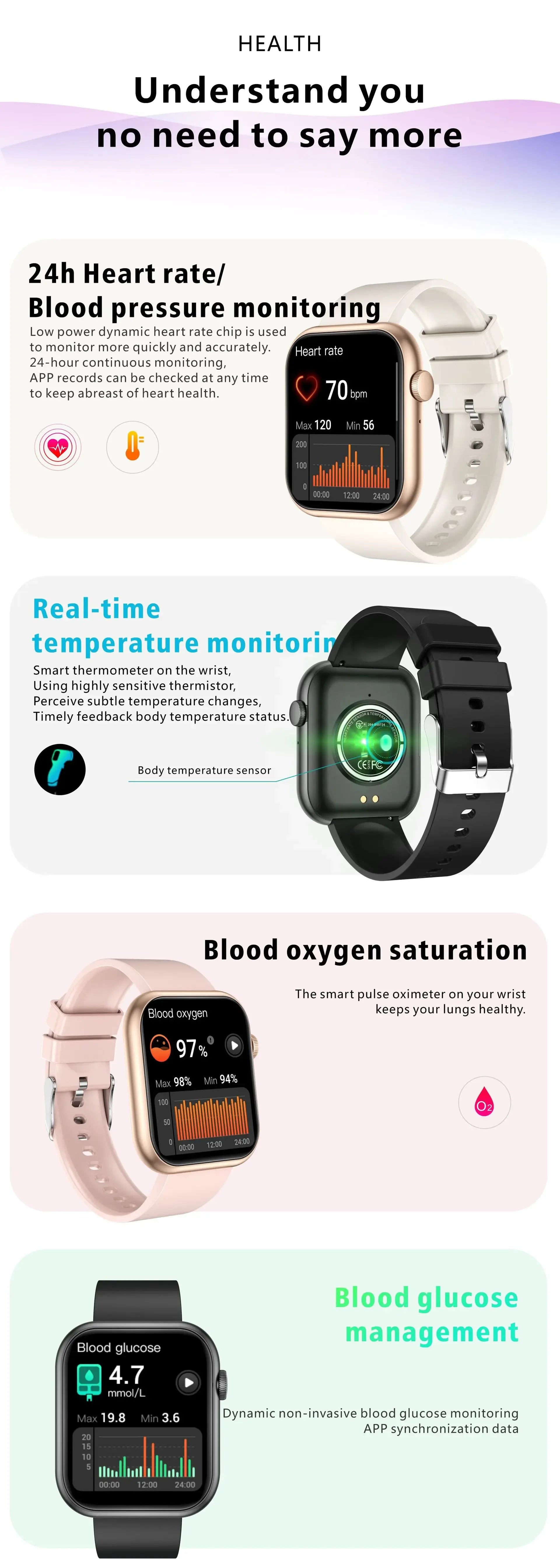 For Apple iPhone 14 Pro Max 14 Plus 13 12 Pro Max Mini 2023 Smart Watch 1.28" BT Call Sports Sleep Monitor Heart Rate for Men - Wear444
