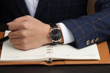 Top Brand Mens Watches Fashion Ultra Thin Analog Quartz Watches Leather Belt Simple Temperament Men's Clock relogios masculino