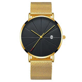 Watches for Men Luxury Fashion Mens Business Watch Ultra Thin Thin Stainless Steel Mesh Belt Quartz Wrist Watch reloj hombre