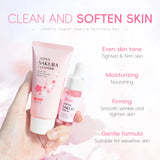 4pcs sakura skincare set mild non-irritating nourishing moisturizing cleanser serum eye cream face cream set