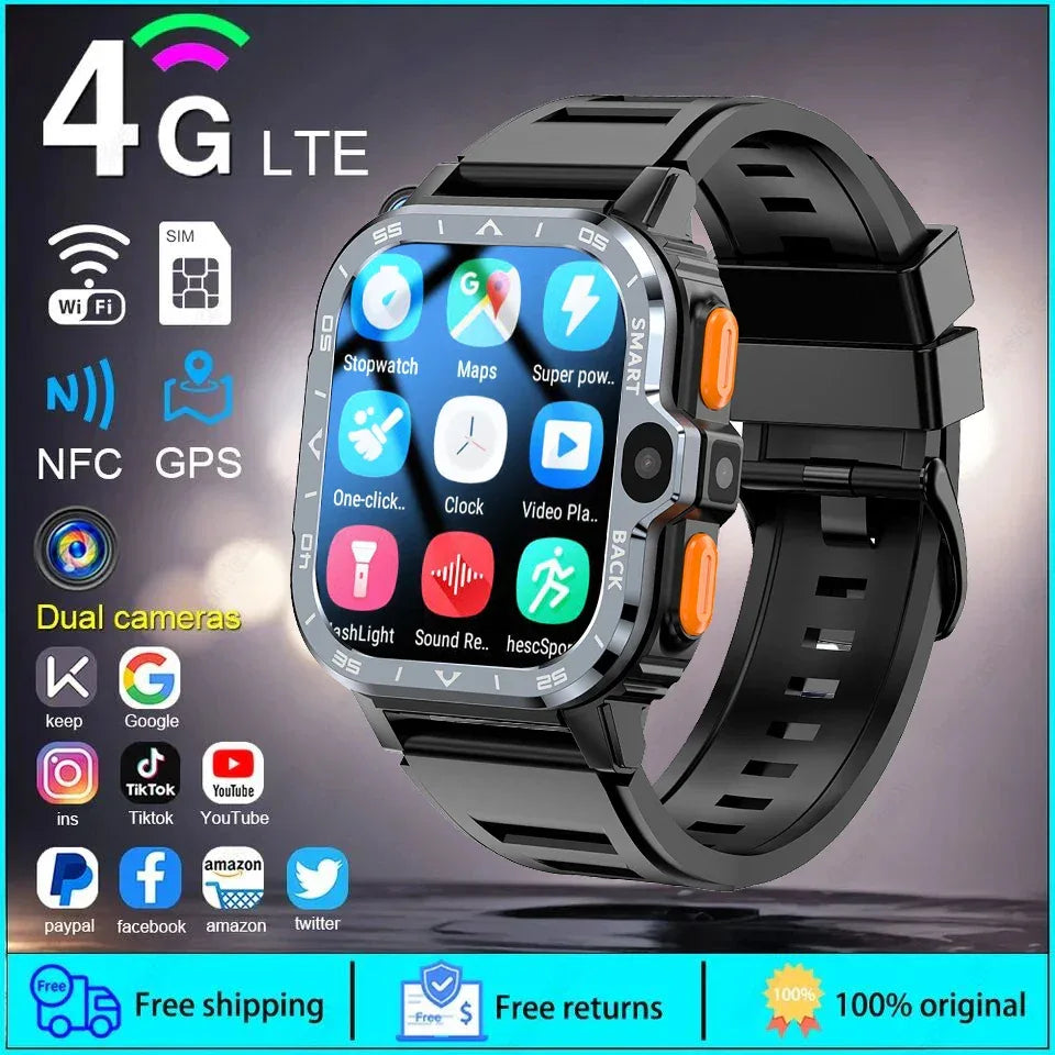 Android WhatsApp Smart 5G Video Voice SOS Call Camera Watch GPS WIFI Trace Locate SIM Card Phone Smartwatch Google Play 8GB+64GB - Wear444