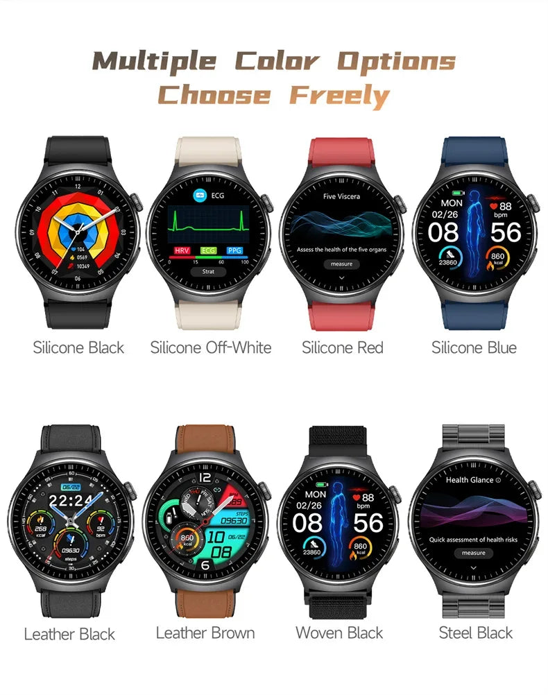 2026New Smart Watch Men Sport ECG Heart Rate Blood Pressure Health Diagnosis Uric acid Waterproof Smartwatches For Men women box - Wear444