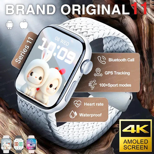 New Series 11 Watch Original Men Women Bracelet AMOLED Display Heart Rate Bluetooth Call GPS Track Waterproof Sports Smartwatch - Wear444