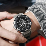 Men's Sports Watches Fashionable 2025 New Triple Bezel Design Quartz Watch Brown Silicone Military Clock Men Watches