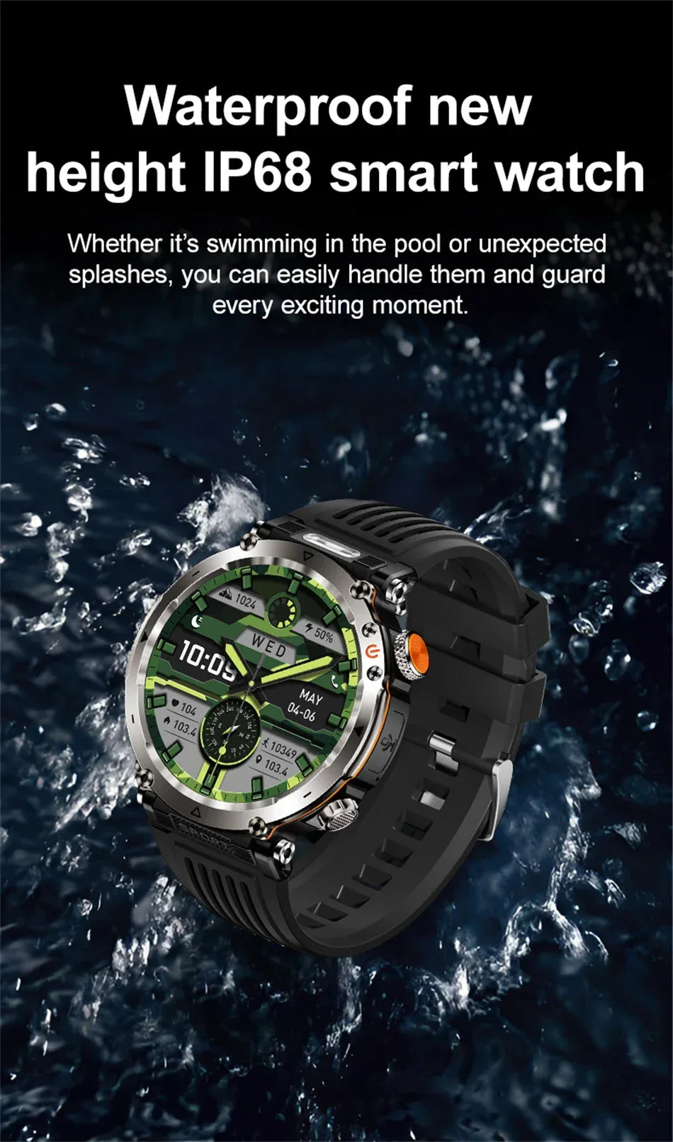 Outdoor Sports Smart Watch Men AMOLED Screen NFC Heart Rate Bluetooth Call 5ATM Waterproof Smartwatch 2025 New Fashion Luxury - Wear444