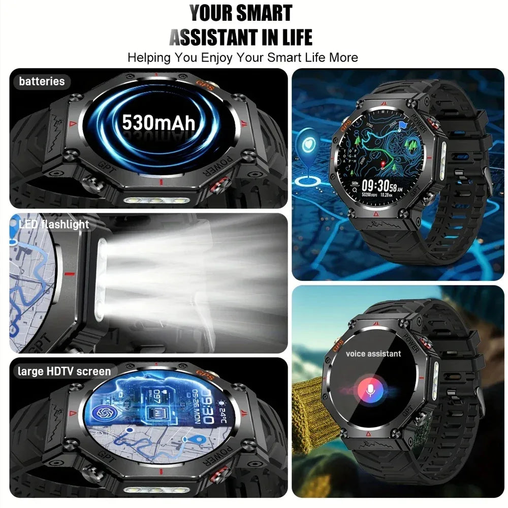 SENBONO GPS Smart Watch Men Built-in GPS Bluetooth Call AI GPT Fitness Tracker Waterproof Military Sports Smartwatch for Men - Wear444