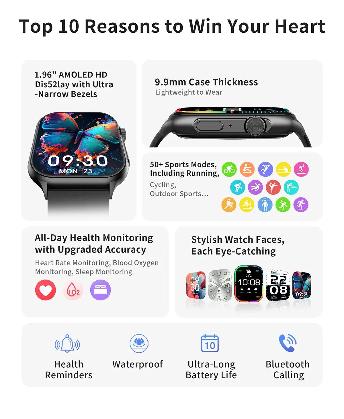 Original Lenovo Smart Watches Sports Fitness Watch Heart Rate Full Touch Screen BT Call Ultra Light Smartwatch for Men Women - Wear444