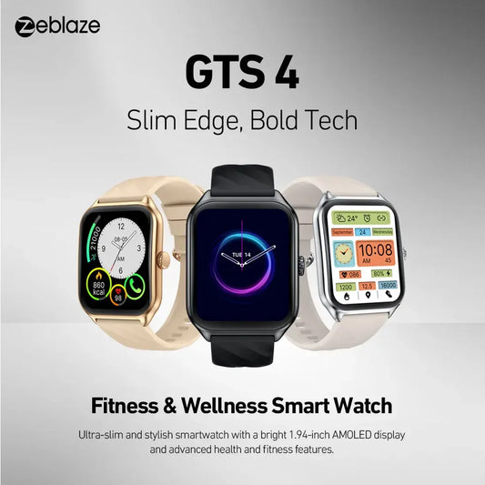 Zeblaze GTS 4 Voice Calling Smart Watch 1.94" HD AMOLED Display 100+ Sports Modes Heart Rate SpO2 Health Monitoring Smartwatch - Wear444