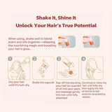 Twenty nourishing hair care essential oils, layered moisturizing, hydrating, repairing, and smoothing