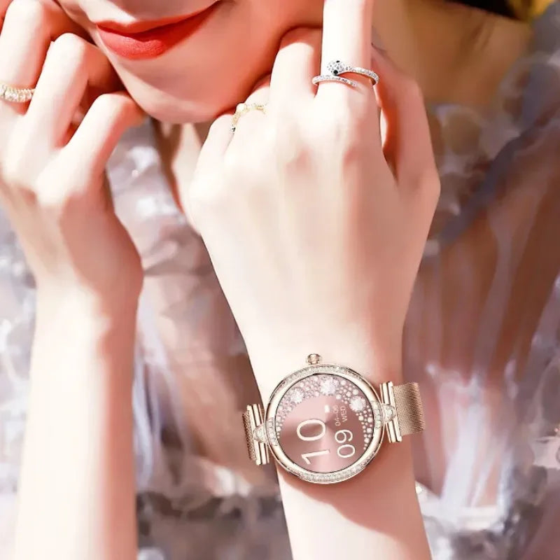 NX17PRO Women's Smart Watch With Metal Strap AMOLED Screen Bluetooth Calls Sports Health Monitor Fashion Decoration Wristwatch - Wear444