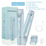 2025 NEW Dual Head Remove Hairs Electronic Shavers Body Epilator Shaving Hair Removal Ladies Shaver Machine for Women