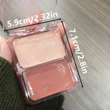 Two-color jelly glow blush, milk peach pink apricot red gem rouge Korean makeup, cream texture, low saturation brightening