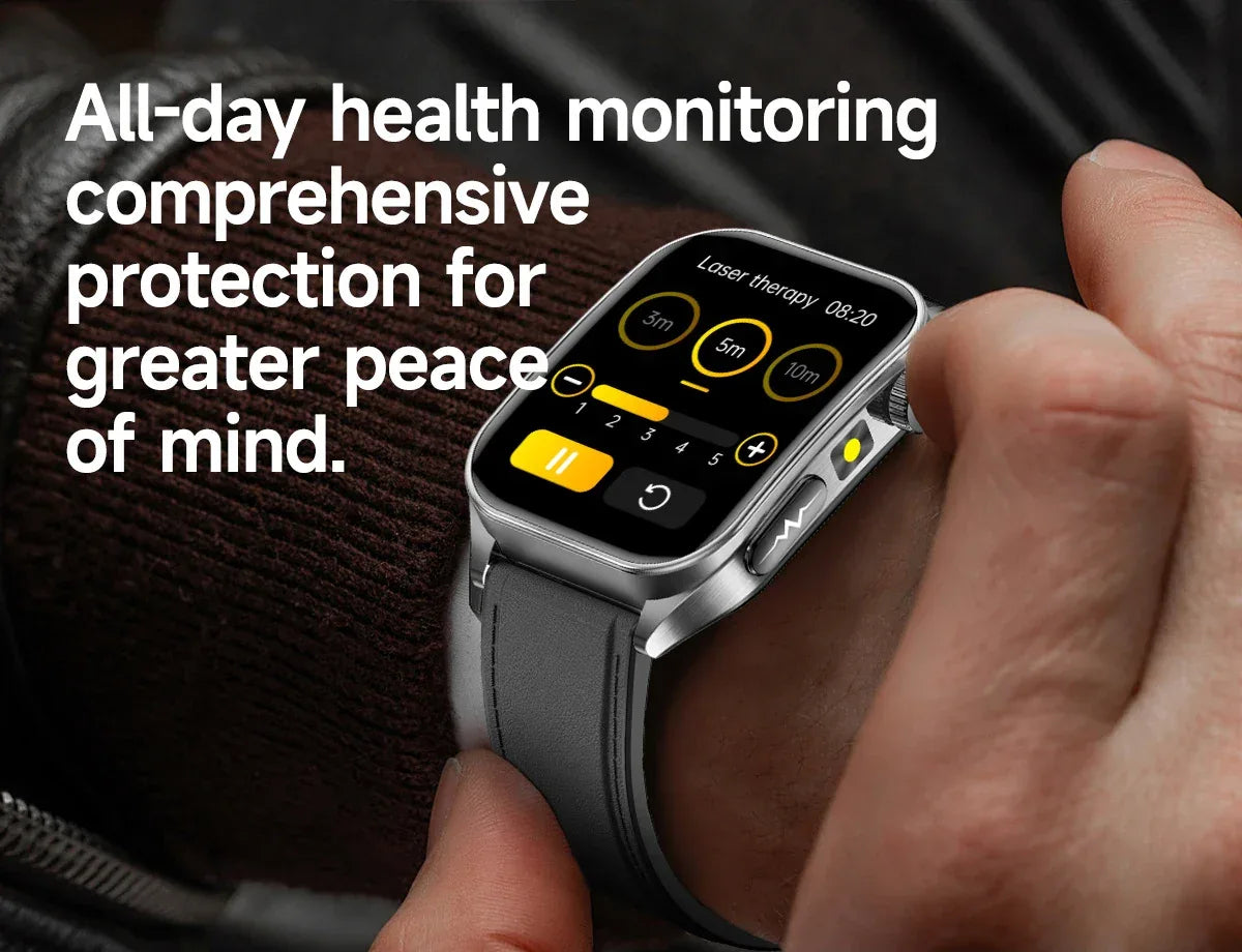 2025Hot AI-GPT Diagosis ECG Health SmartWatch Blood Pressure Lipid Uric Acid 650nm Dual-Probelaser Heart Analysis Smart bracelet - Wear444