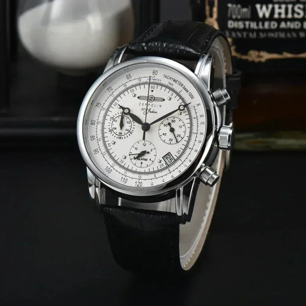 ZEPPELIN Airship Watch - Vintage Leather Business Classic