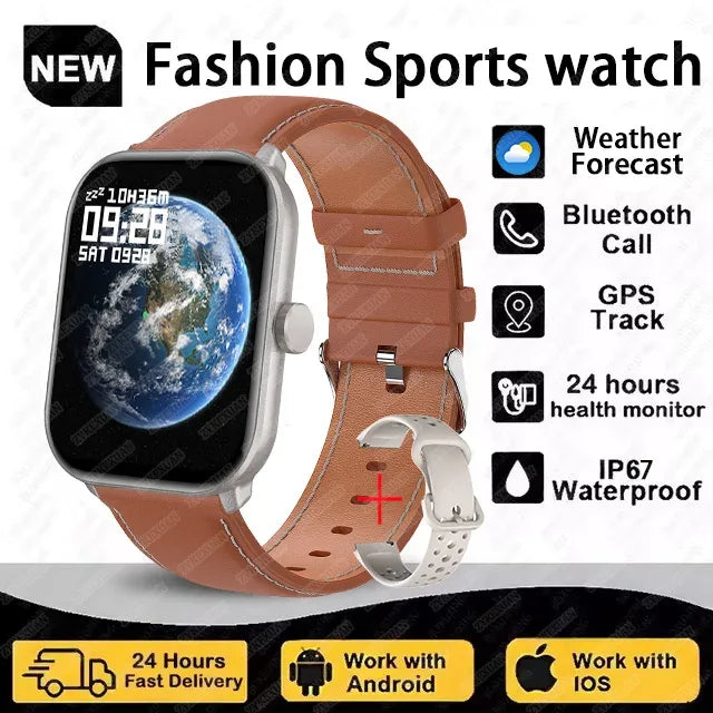 2025 New For Android ios Watch 5 Original Men GPS Track Bluetooth Call Heart rate Waterproof Sport Fitness Smart bracelet Women - Wear444