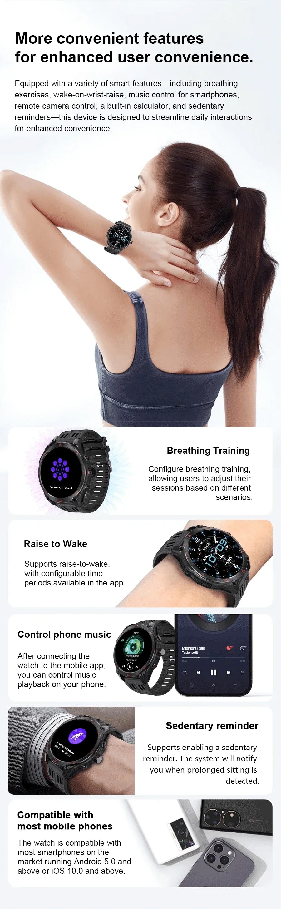 2025 New Military T-Rex 3 Ultra GPS Smart Watch 1000mAh Battery 10ATM Waterproof Compass Flashlight Sports trackr Smartwatch Men - Wear444