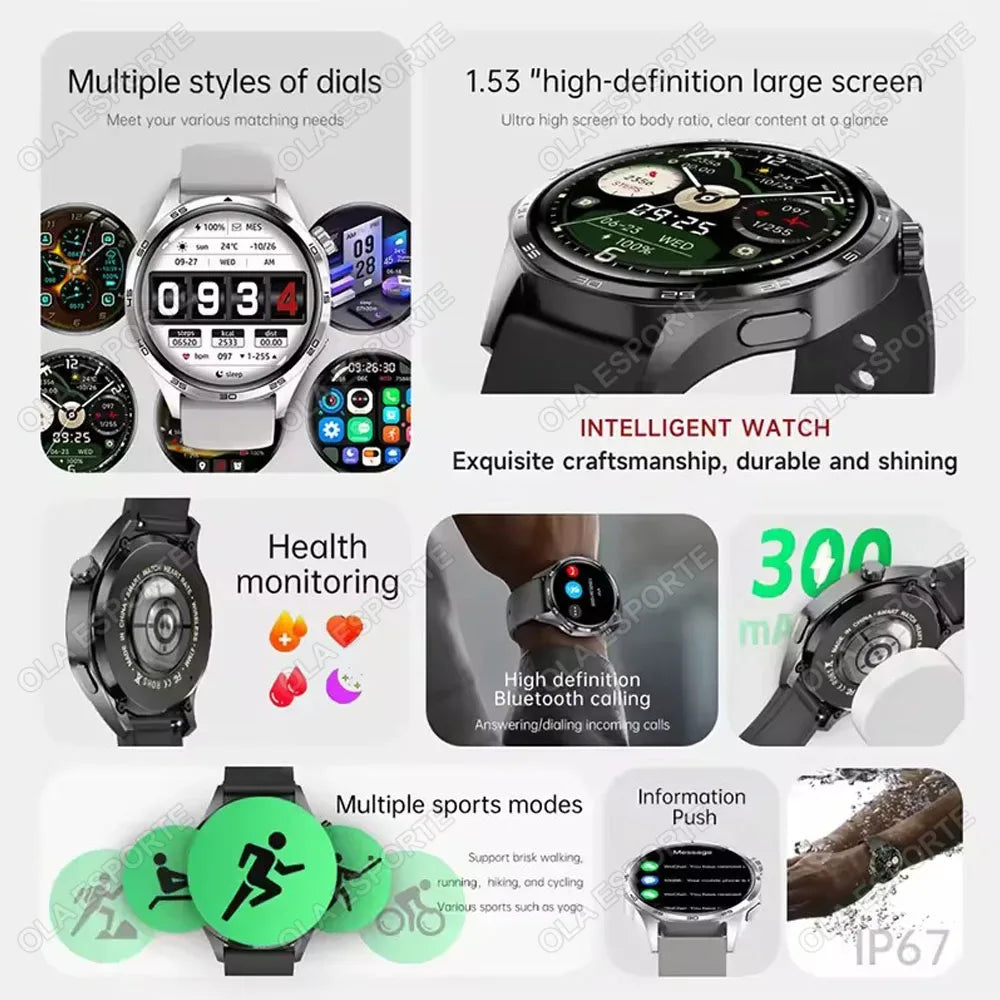 2026 Watch 5 Pro GPS Track Smart Watch Men 360*360 AMOLED Screen BT Call Fitness IP68 Waterproof Health Monitor Man Smartwatches - Wear444