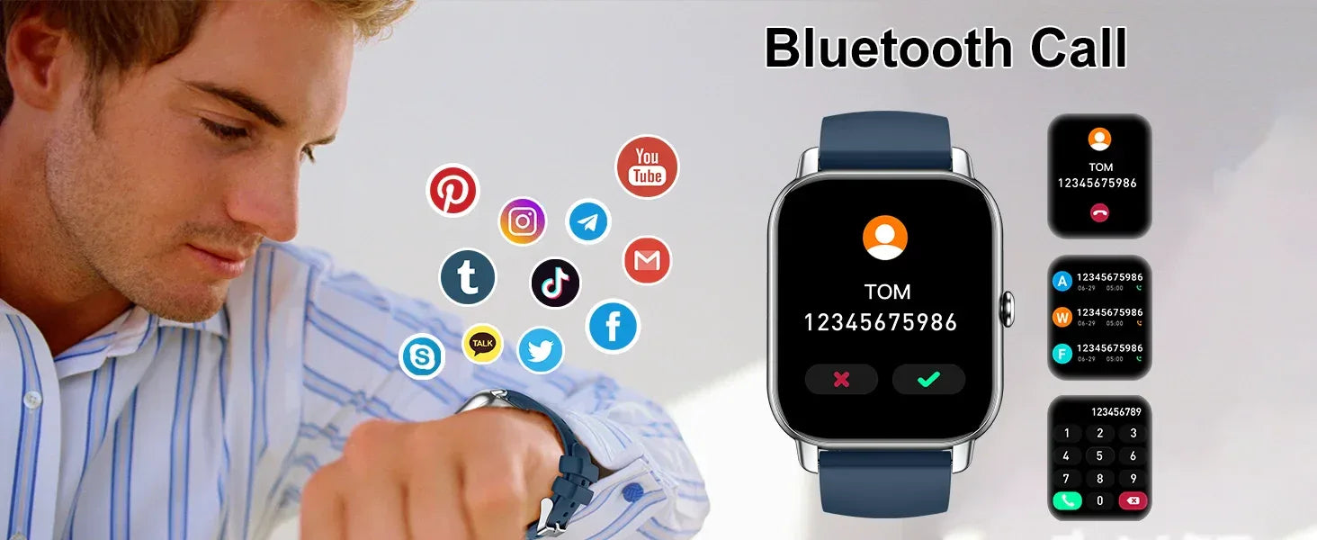 Smart Watch, 1.85" Smartwatch for IP68 Waterproof, 110+ Sport Modes, Fitness Activity Tracker, Heart Rate Sleep Monitor. - Wear444