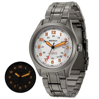 BERNY full titanium field watch hero shot — Wear444