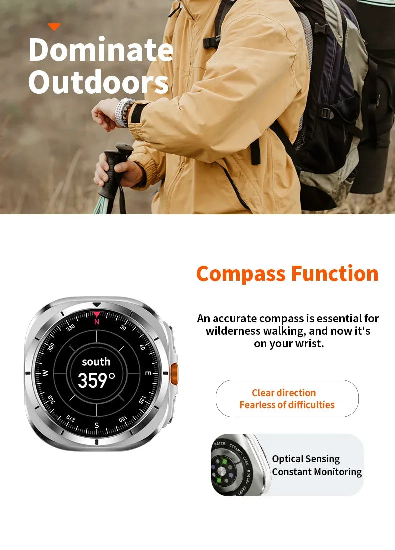 2025 New Watch8 Ultra Smart Watch Classic NFC Health Monitoring Bluetooth Call 3ATM Waterproof HD Smartwatch For IOS Android - Wear444