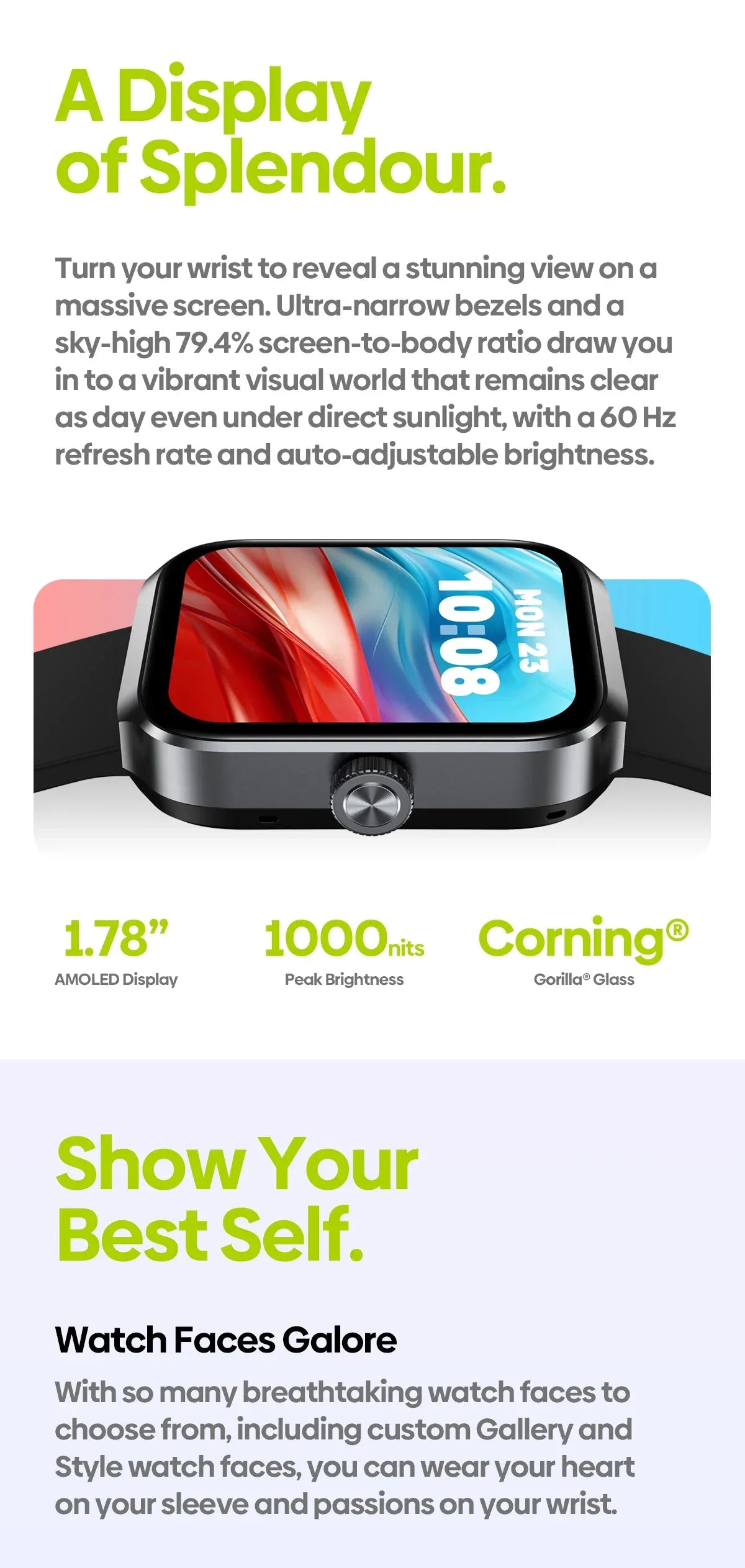 New Zeblaze Beyond 3 Plus GPS Smart Watch 1.78'' AMOLED Display Built-in Amazon Alexa Make/Receive Phone Calls 3ATM Smartwatch - Wear444