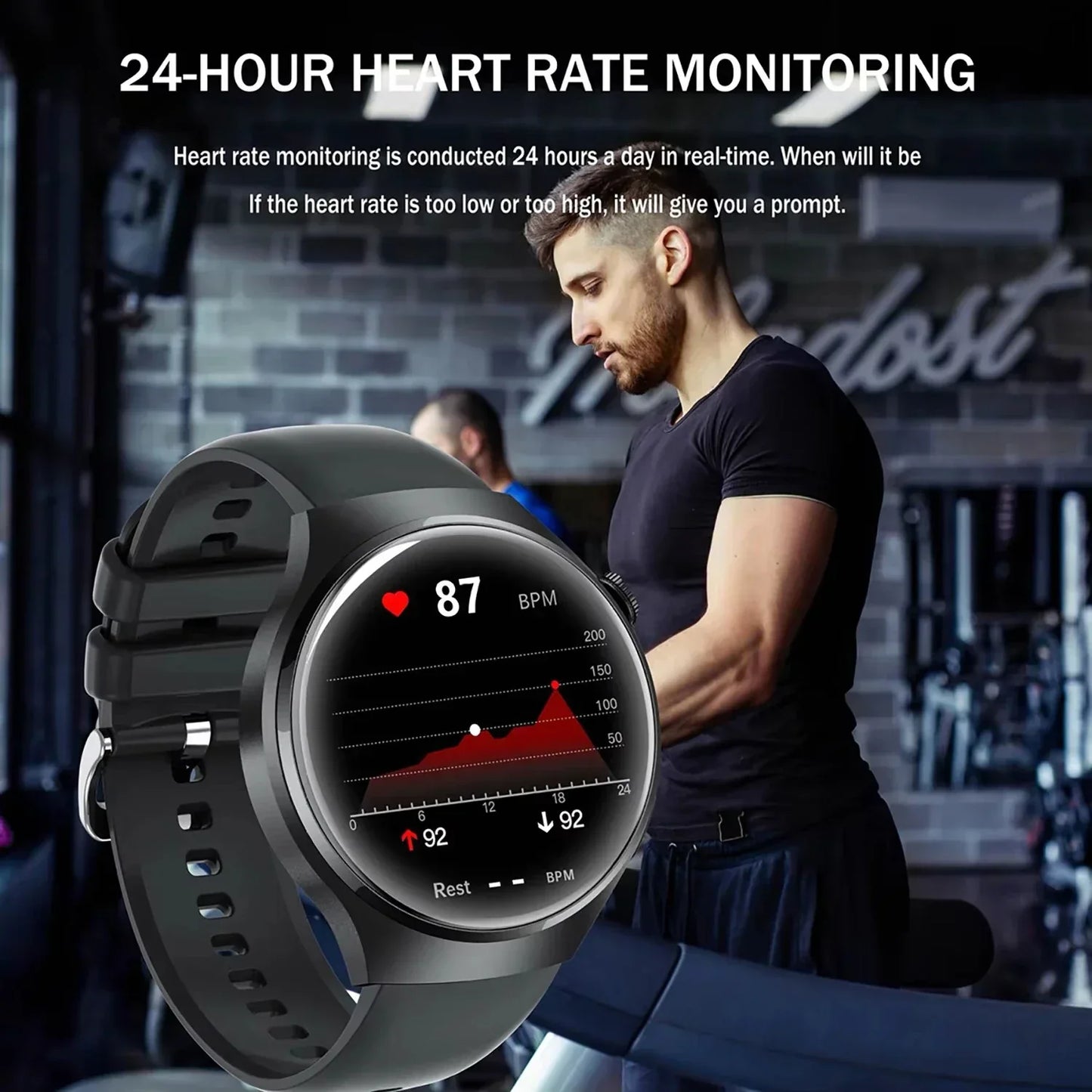 Gift Man Health Monitor Waterproof BT Call NFC AMOLED Screen 360*360 GPS Track Compass New military GT4 Pro 2026 SmartWatch Men - Wear444