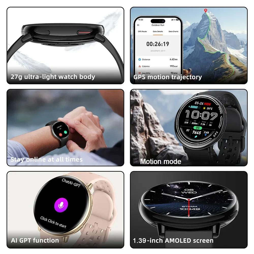 For Amazfit Active 2 GPS smartwatch for Men and Women, Ai GPT Amoled waterproof sports smartwatch Compass NFC BT call watch New - Wear444
