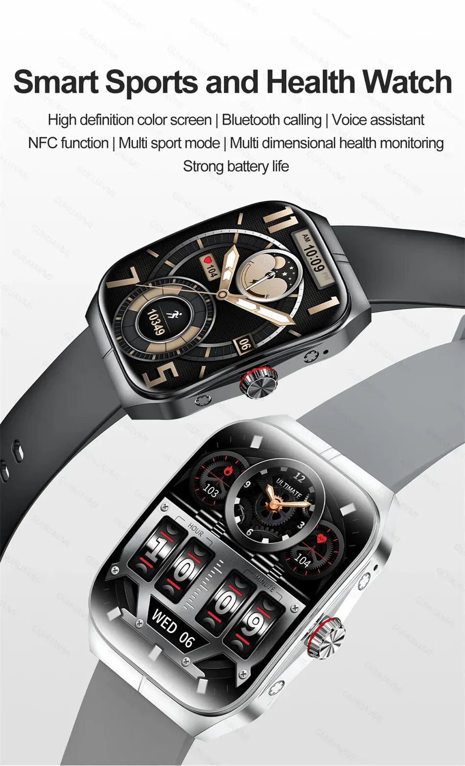 2025 NFC Smartwatch AMOLED Screen Always show Time Bluetooth Call Series 9 Clock Custom Dial Men Sport Health Women Smart Watch - Wear444