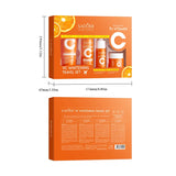 5x Vitamin C Skin Care Product Set Vitamin C Facial Cleanser Toner Essence Cream Portable Skin Care Portable Travel Carrying Set