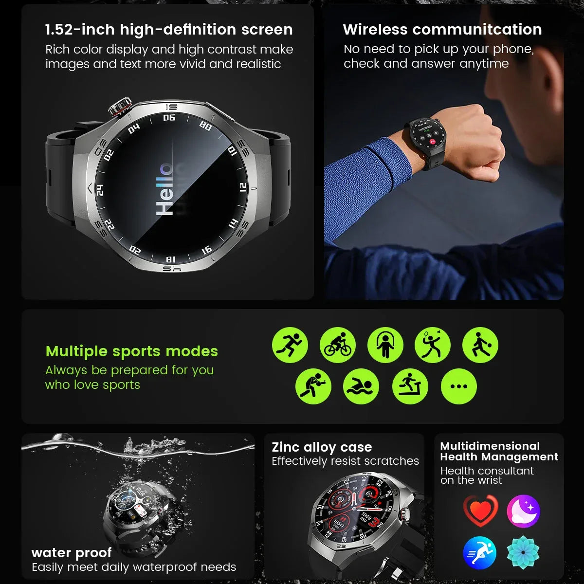 2025New For Android and ios Smart Watch Men AMOLED Screen GPS Motion trajectory Heart Rate Bluetooth Calls SmartWatch Waterproof - Wear444