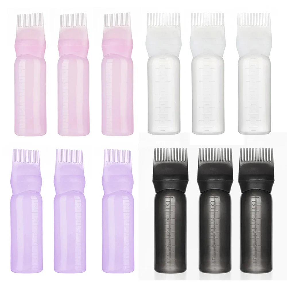 3pcs 180ml hair oil bottle refillable bottle hair oil bottle professional hairdressing tool，Special for real hair wigs