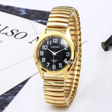 Fashion Women Men Watch Flexible Elastic Band Quartz Wrist Watch Black Dial Steel Strap Couple Watch Gift