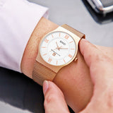Top Brand Luxury Quartz Watch for Men Fashion Mens Watches Erkek Kol Saati Casual Slim Mesh Steel Waterproof Sports Watch