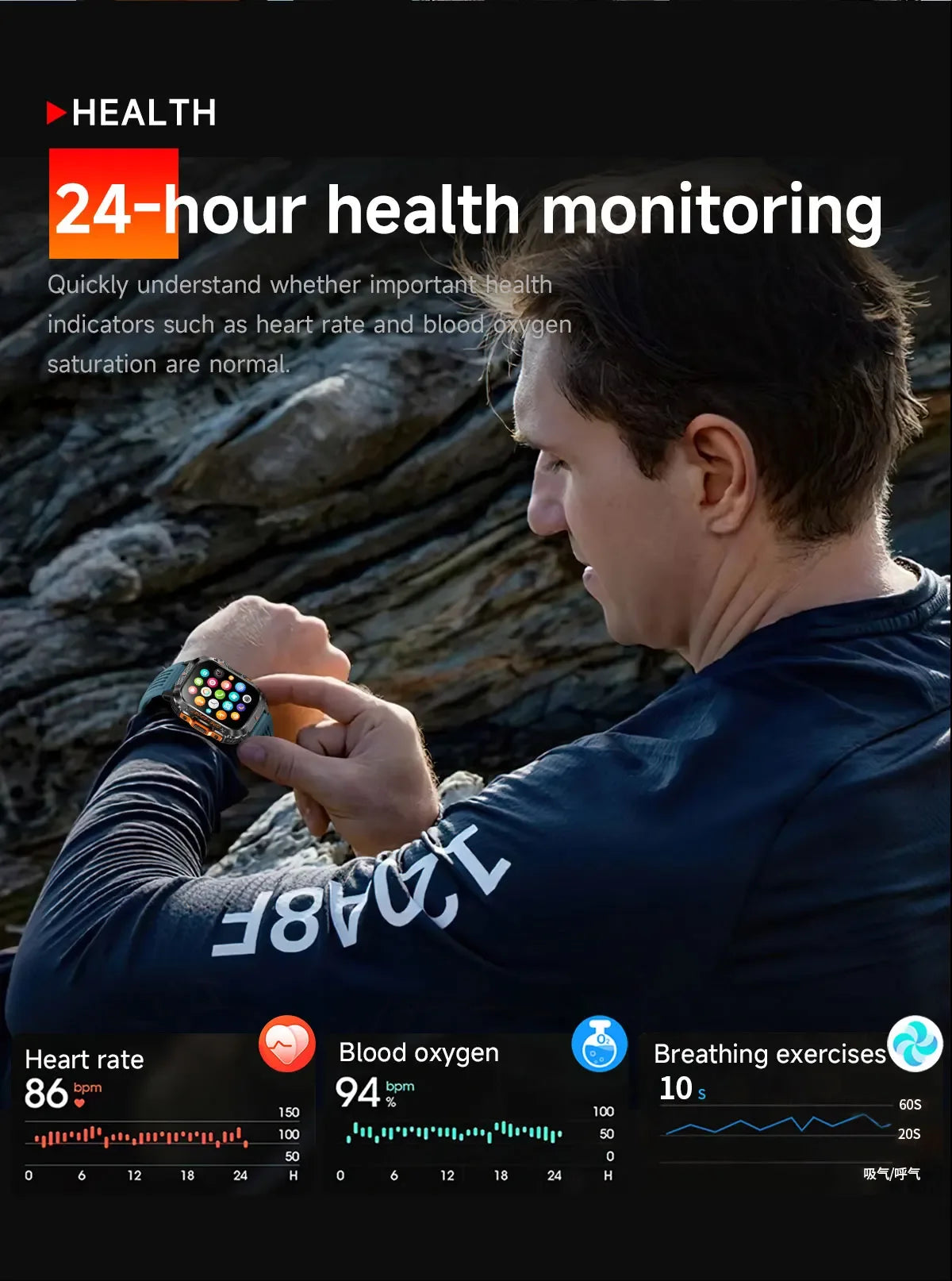 2025 New GPS Military Outdoor Sports Smart Watch Men 2.01-inch AMOLED 3ATM IP69K Waterproof Compass Call Swim Fitness Smartwatch - Wear444