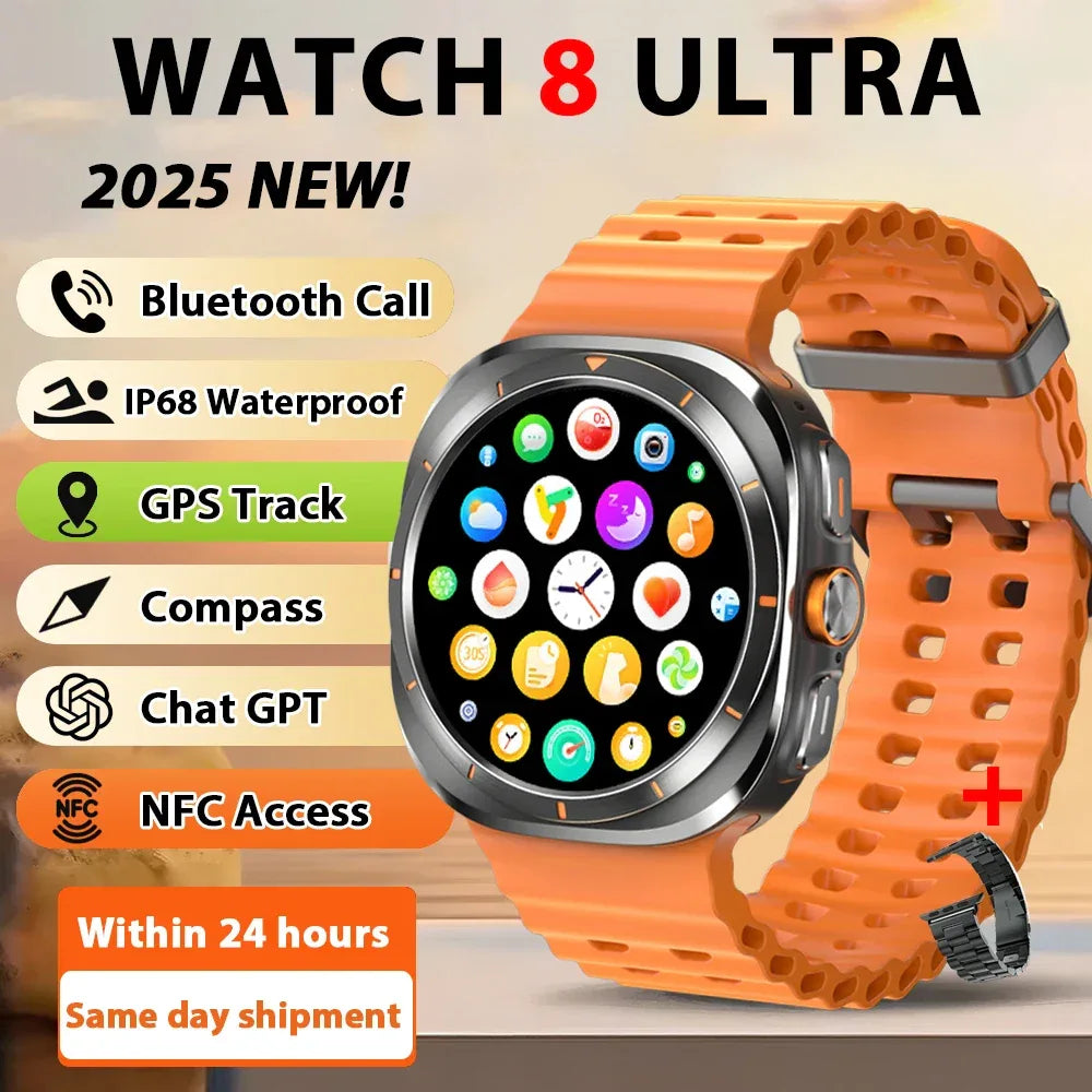 2025 New Watch8 Ultra Smart Watch Classic NFC Health Monitoring Bluetooth Call 3ATM Waterproof HD Smartwatch For IOS Android - Wear444