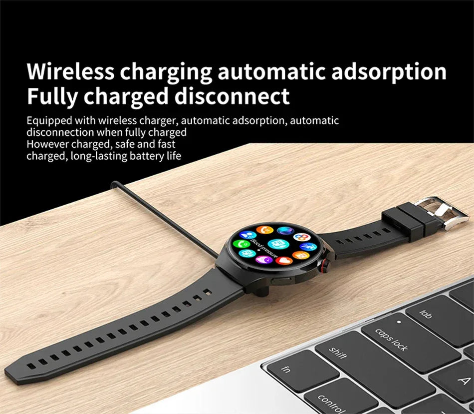 Gift Man Health Monitor Waterproof BT Call NFC AMOLED Screen 360*360 GPS Track Compass New military GT4 Pro 2026 SmartWatch Men - Wear444