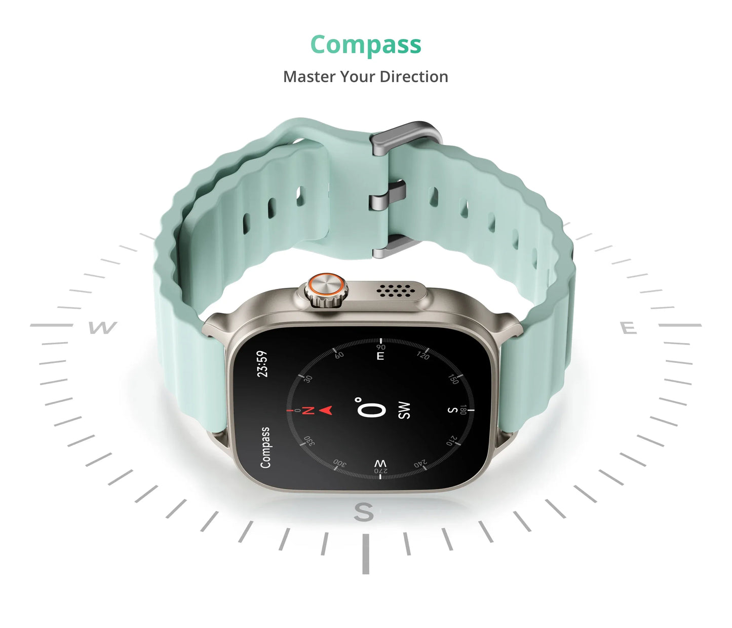 realme Watch 5 Smart Watch 1.97" 2D Flat AMOLED Display Compass & Independent GPS with 5 GNSS 14-day Battery Life NFC Card IP68 - Wear444