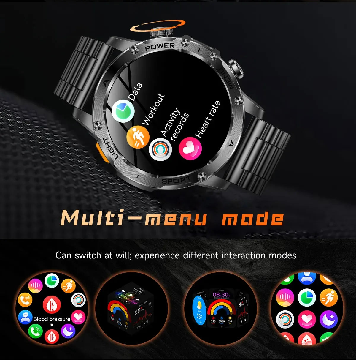 2025 New Military T-Rex 3 Ultra 1000mAh Battery Smart Watch 5ATM Waterproof Flashlight Heart Rate Sports tracker Smartwatch Men - Wear444