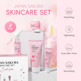 4pcs sakura skincare set mild non-irritating nourishing moisturizing cleanser serum eye cream face cream set