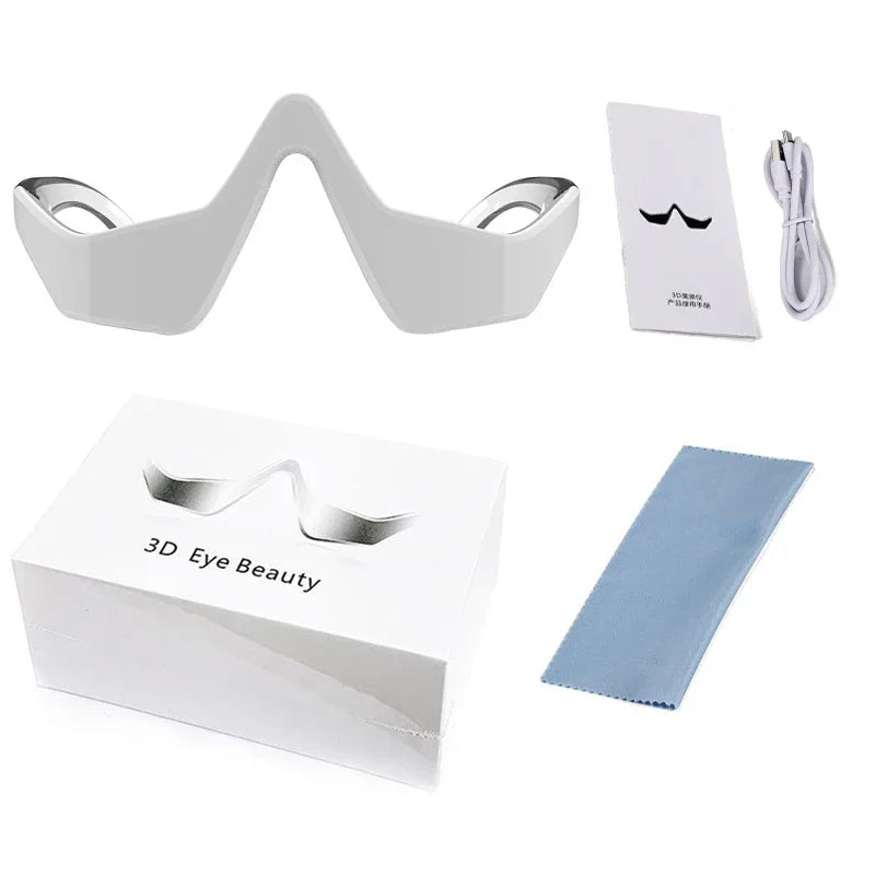 3D EMS Eye Massager Eyes Relax Fatigue Relief Lighten Dark Circles Smooth Micro-Current Heating Eye Fine Line Beauty Eye Care